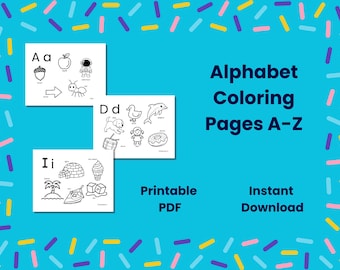 Libro para colorear del alfabeto para preescolar y jardín de infantes / Actividades imprimibles del alfabeto