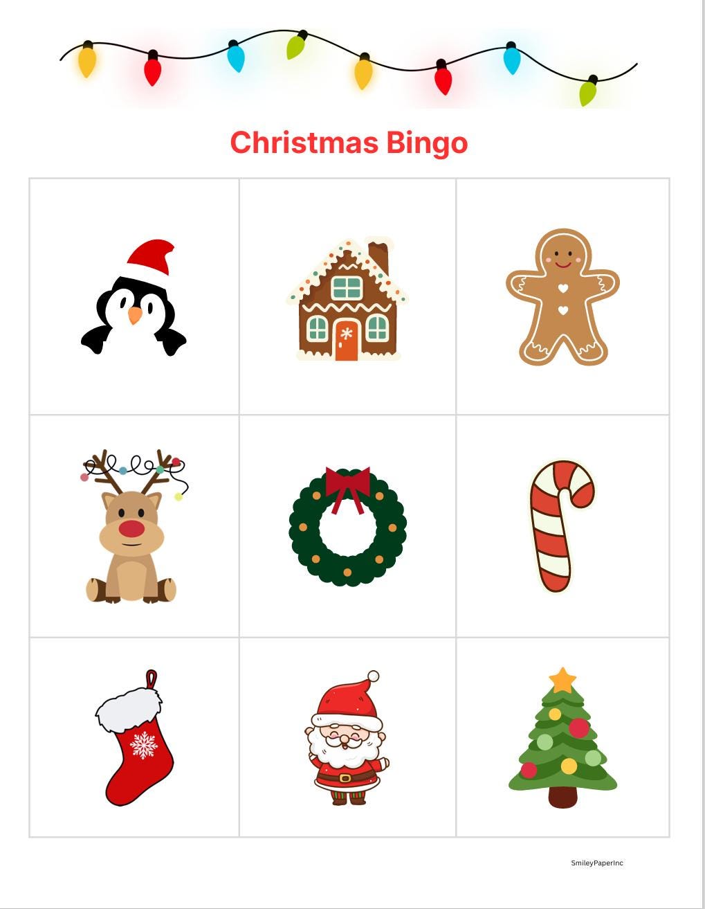 Printable Christmas Bingo Cards for Kids - Etsy