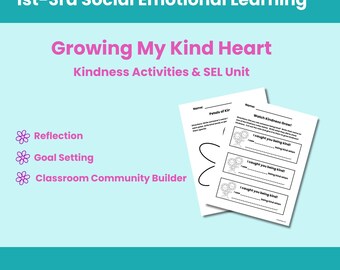 Actividades de bondad para niños / Unidad SEL / Materiales imprimibles para educación del carácter (K-3)