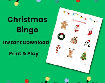 Tarjetas de bingo navideñas imprimibles para niños