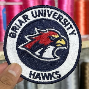 Briar University Hawks Embroidered Patch Iron-on, Off Campus Series,Briar U, Romance Reader, Fan Gift, Hockey Mom Hockey Lover Gift