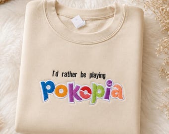 Pokopia Embroidered Sweatshirt, Cute Gaming Sweatshirt, Gaming Sweatshirt