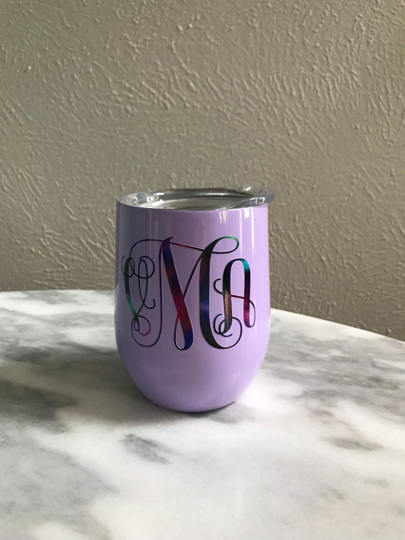Custom Insulated Drink Tumbler, Monogram, Double Walled Stainless Steel