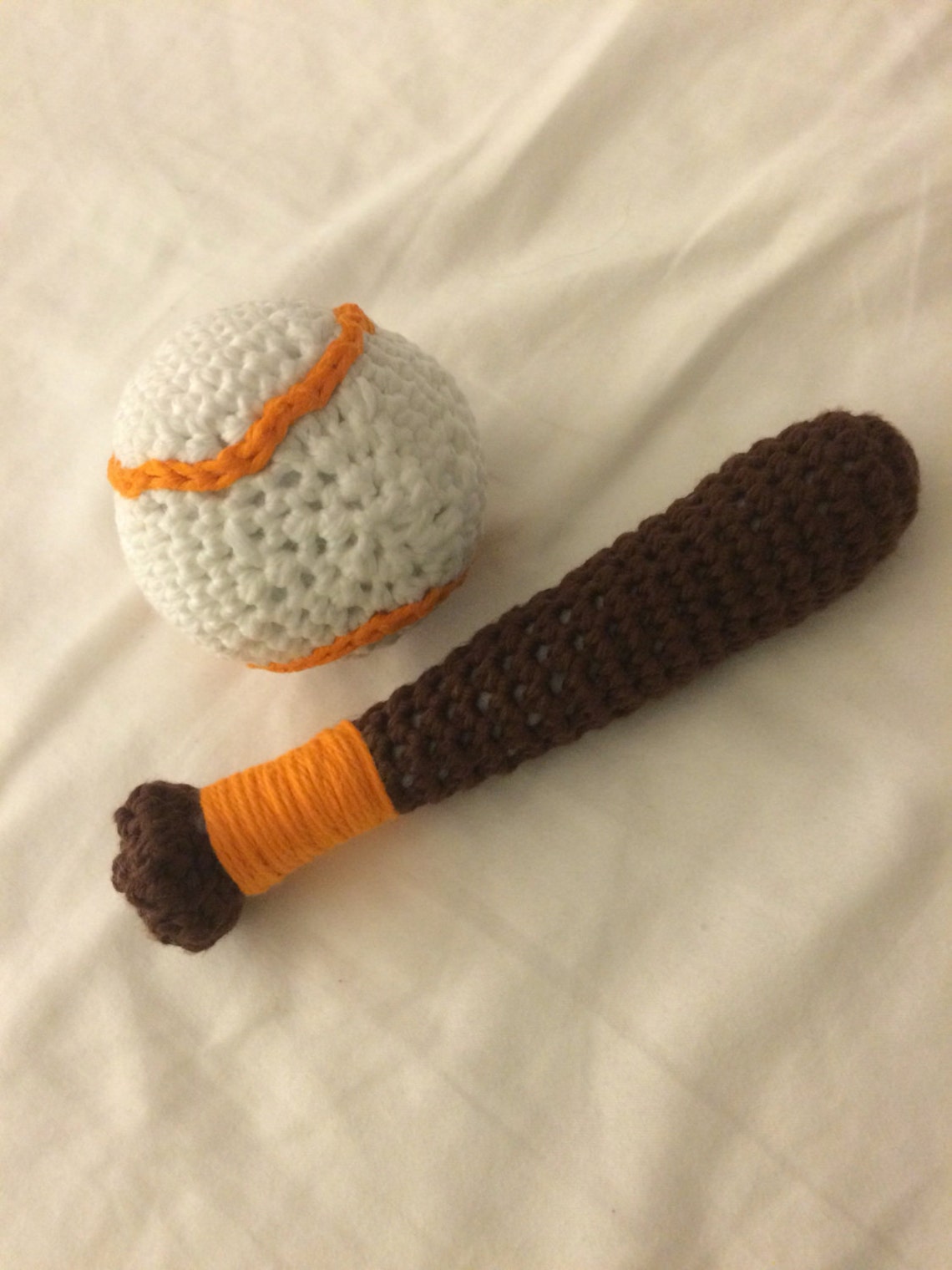 Baby Baseball Bat rattle and Baseball Squeeker Handmade in Etsy