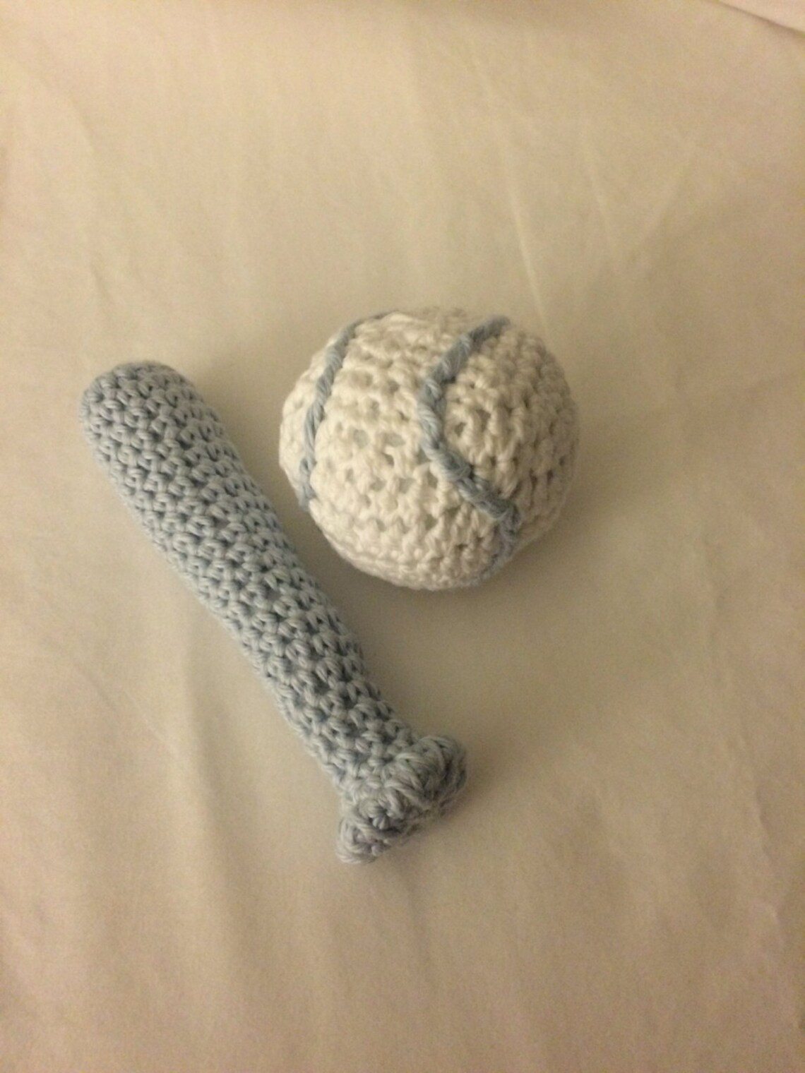 Baby Baseball Bat rattle and Baseball Squeeker Handmade in Etsy