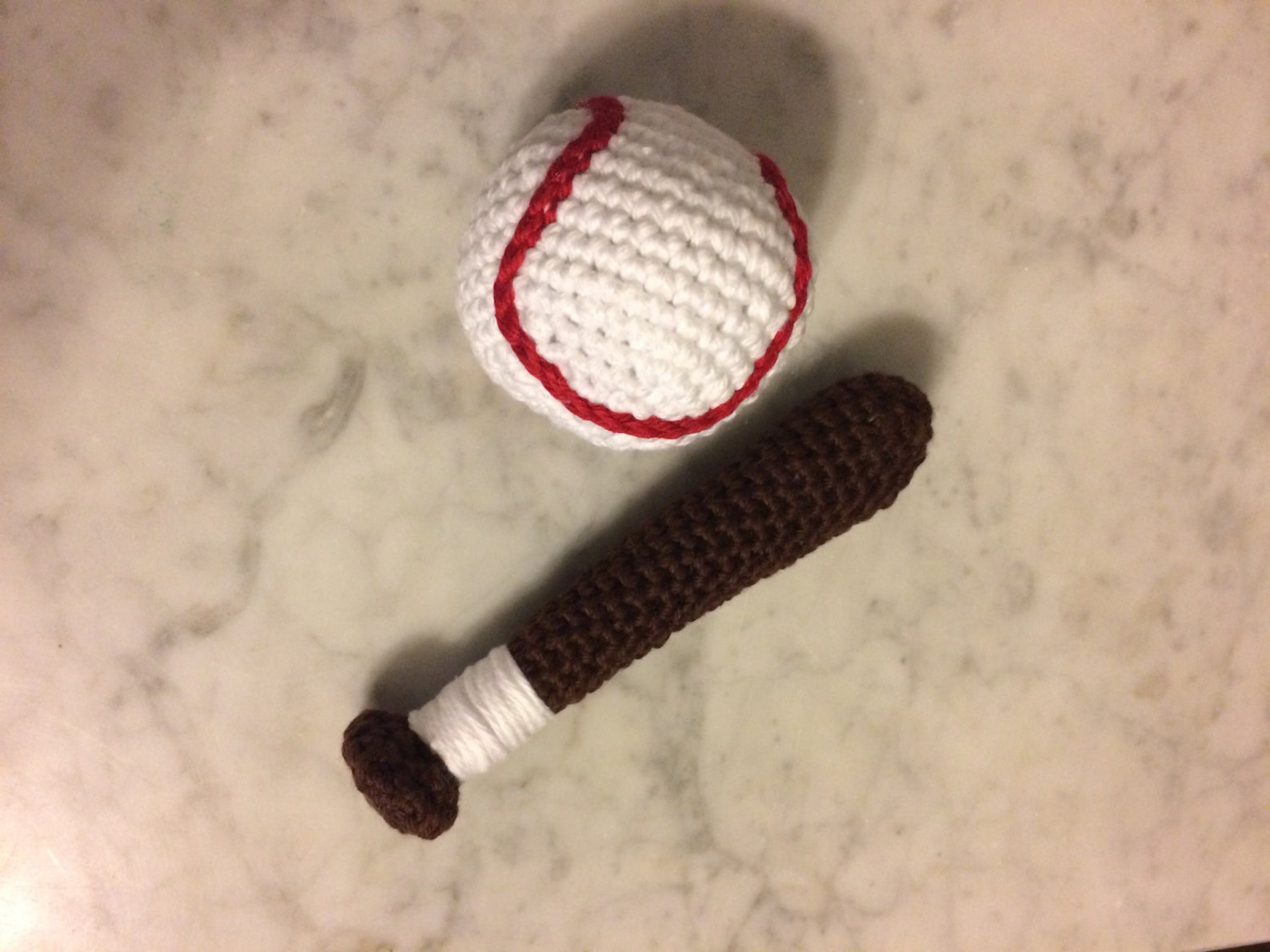 Baby Baseball Bat rattle and Baseball Squeeker Handmade in Etsy