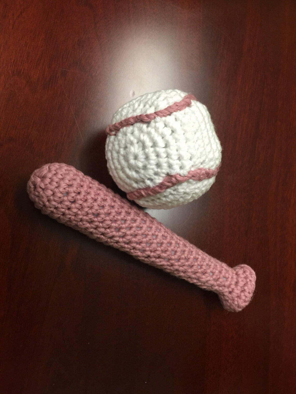 Baby Baseball Bat rattle and Baseball Squeeker Handmade in Etsy