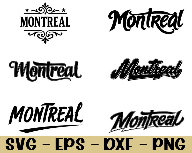 Montreal Cursive Montreal Typography Svg, Dxf, Png - Etsy