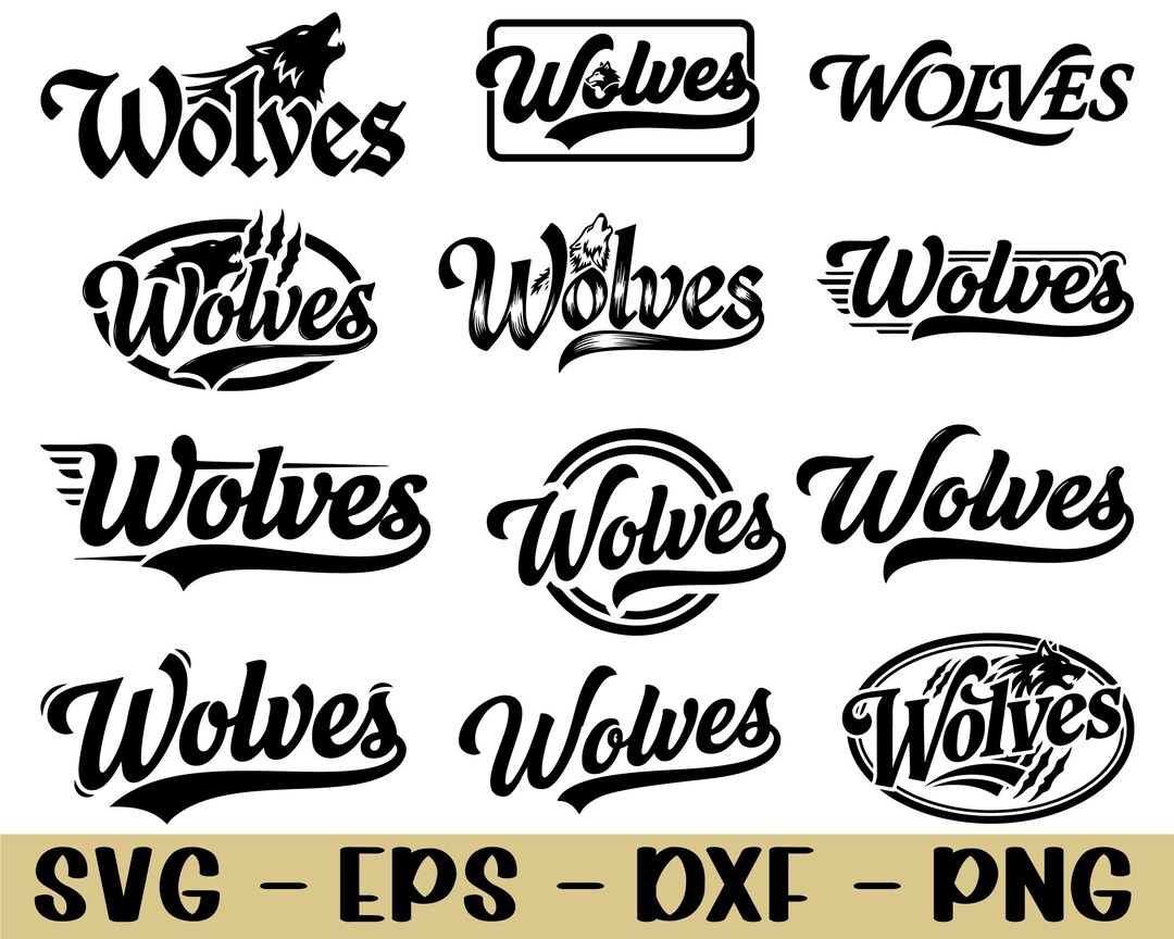 Wolves Text Design Wolves Typography Svg, Dxf, Png - Etsy