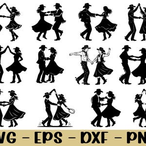 Cowboy, Cowgirl som dansar Svg, Dxf, Png