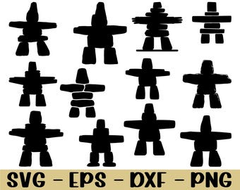 Inukshuk Svg, Inukshuk Silhouette, Dxf, Png