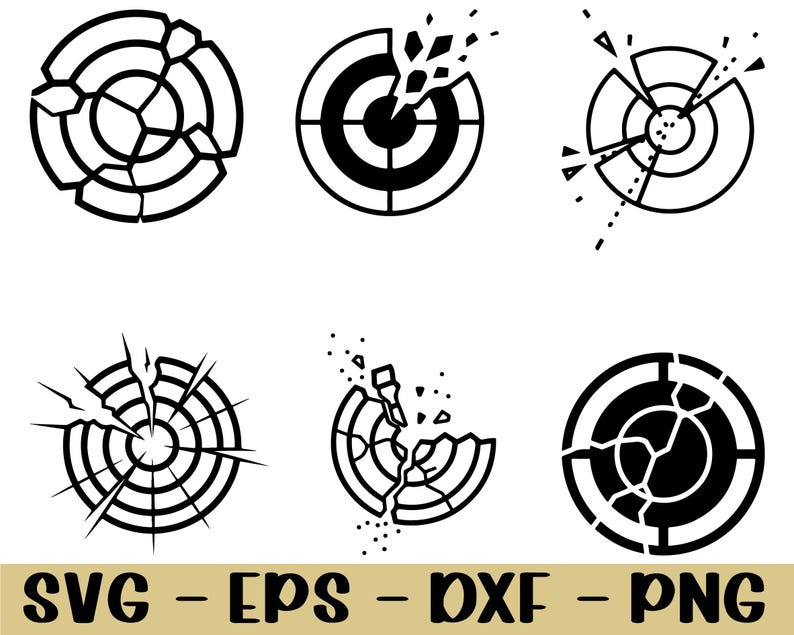 Broken Clay Target Svg, Dxf, Png - Etsy