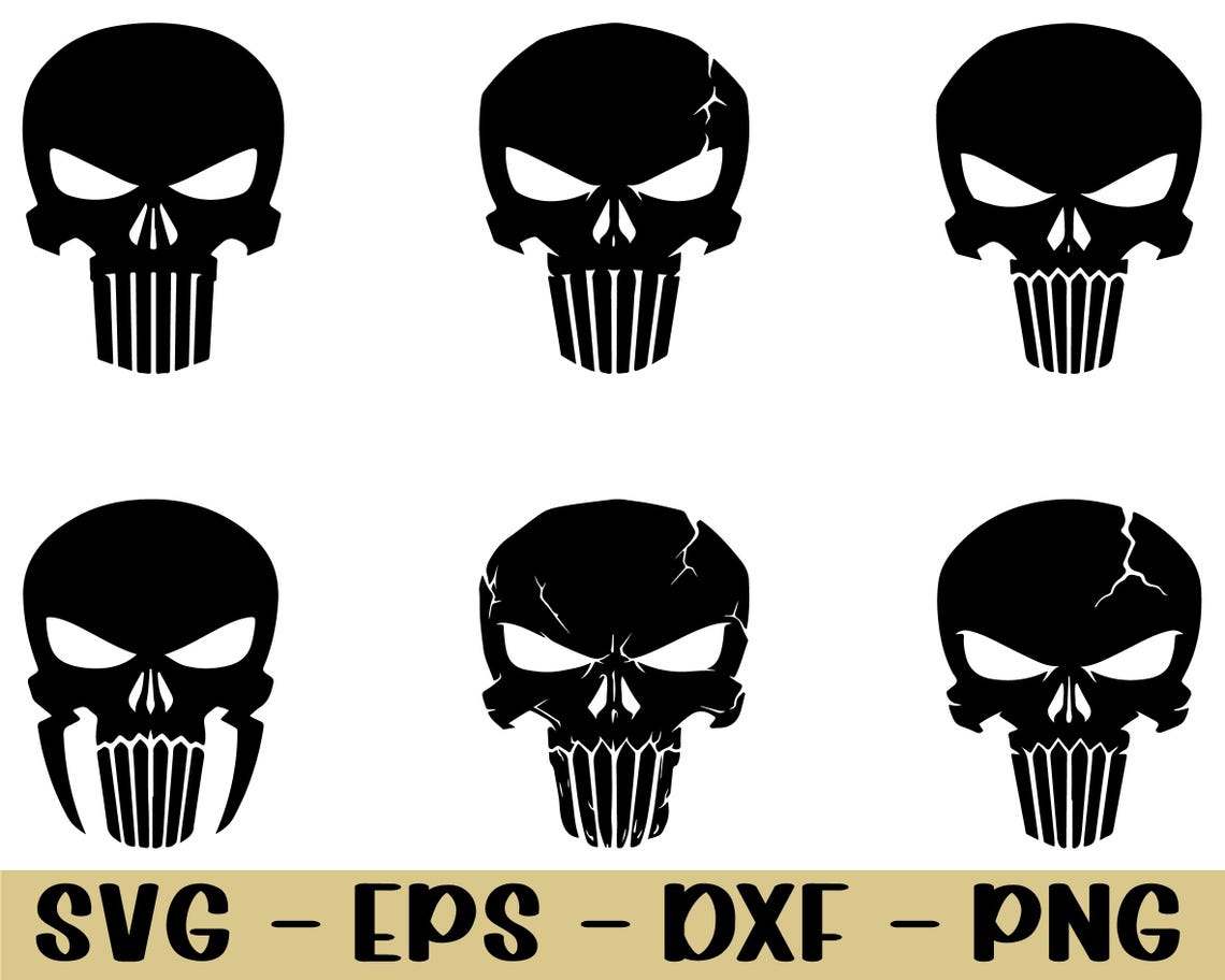 Punisher Skull Svg, Dxf, Png - Etsy
