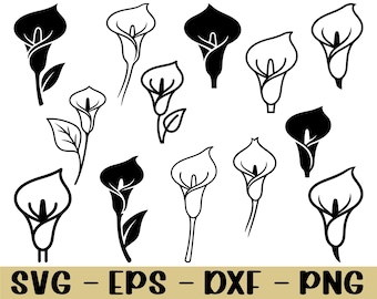 Flor de lirio challa SVG, DXF, PNG