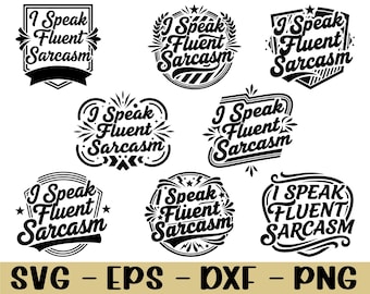 Hablo sarcasmo con fluidez (tipografía SVG, DXF y PNG)