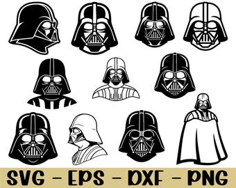 Darth Vader Head Svg, Darth Vader Silhouette, Dxf, Png