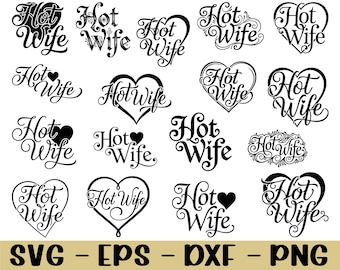 Tipografía de esposa caliente Svg, Dxf, Png