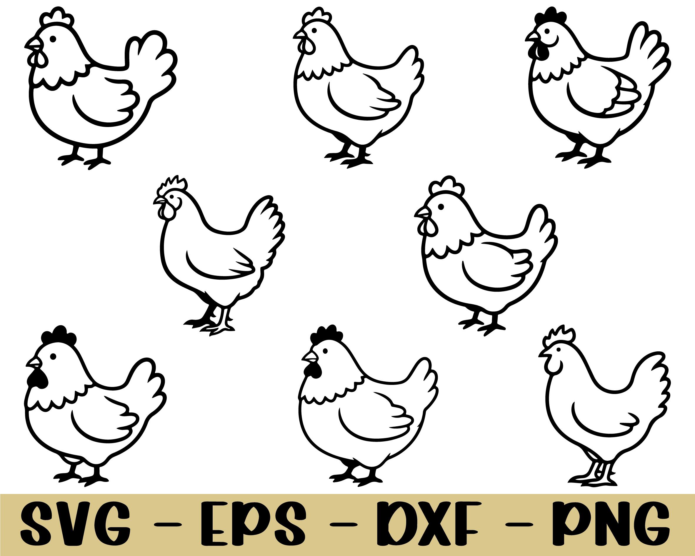 Simple Cute Chicken Svg, Dxf, Png - Etsy