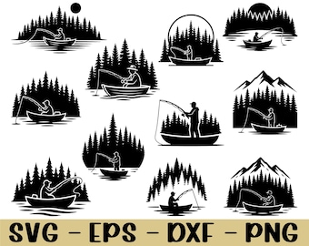 漁師のSVG、漁師のシルエット、DXF、PNG