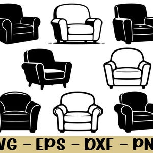 Fåtölj Svg, Dxf, Png
