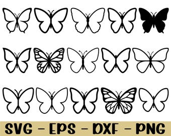 Simple Butterfly Svg, Butterfly Silhouette, Dxf, Png