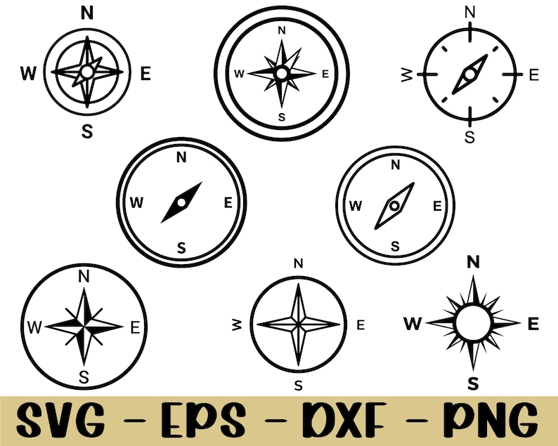 Compass Dxf Simple Compass Icon Svg, Dxf, Png - Etsy Canada
