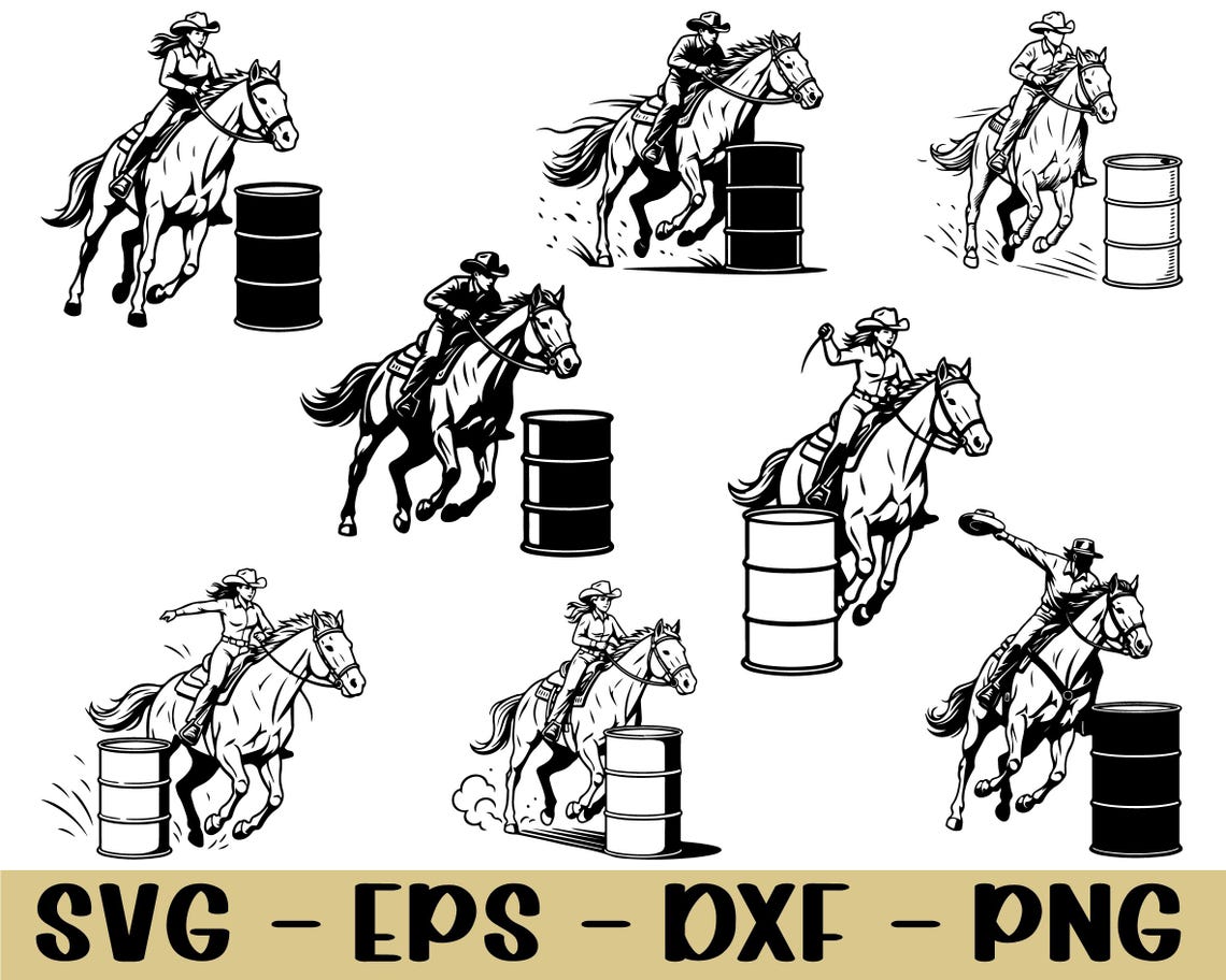 Barrel Racing Svg, Dxf, Png - Etsy
