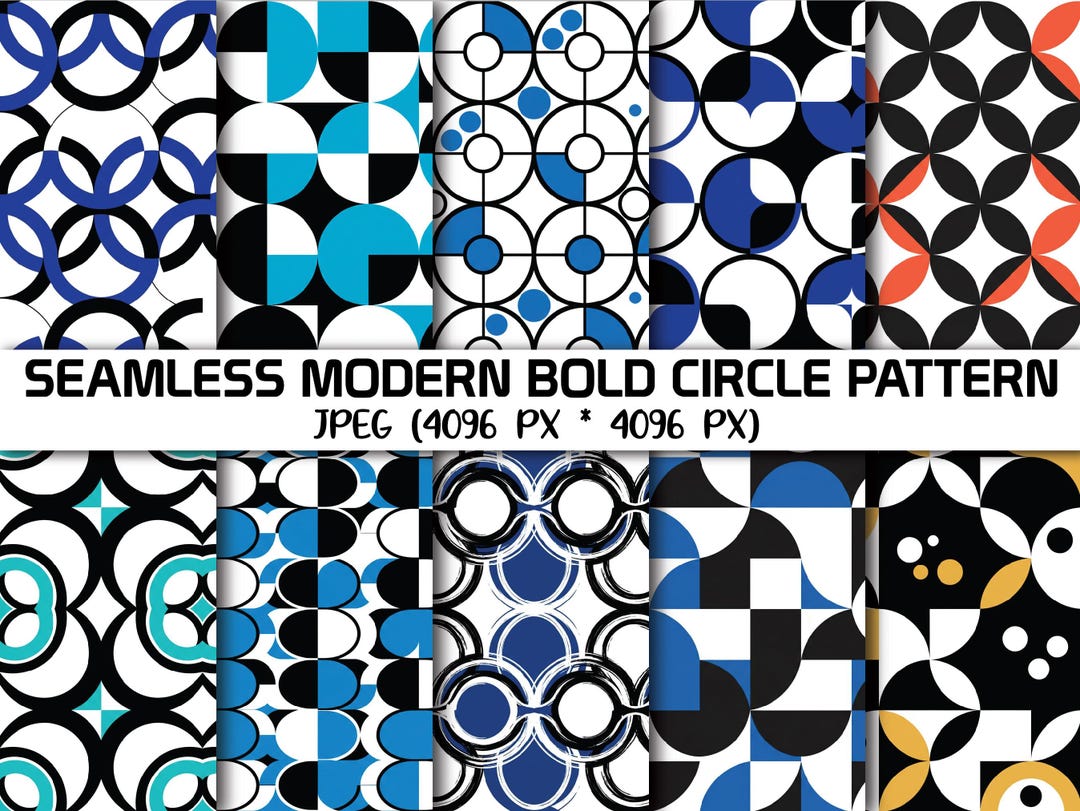 Seamless Modern Bold Circle Pattern Jpeg - Etsy