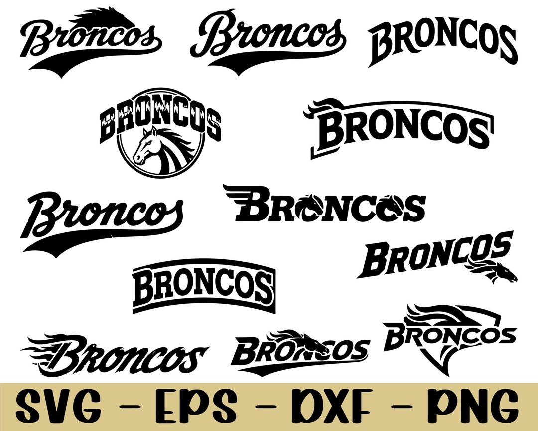Broncos Typography Svg, Broncos Text Silhouette, Dxf, Png - Etsy