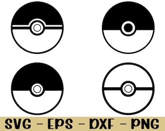 Poke Ball Icon Svg, Poke Ball Icon Silhouette, Dxf, Png