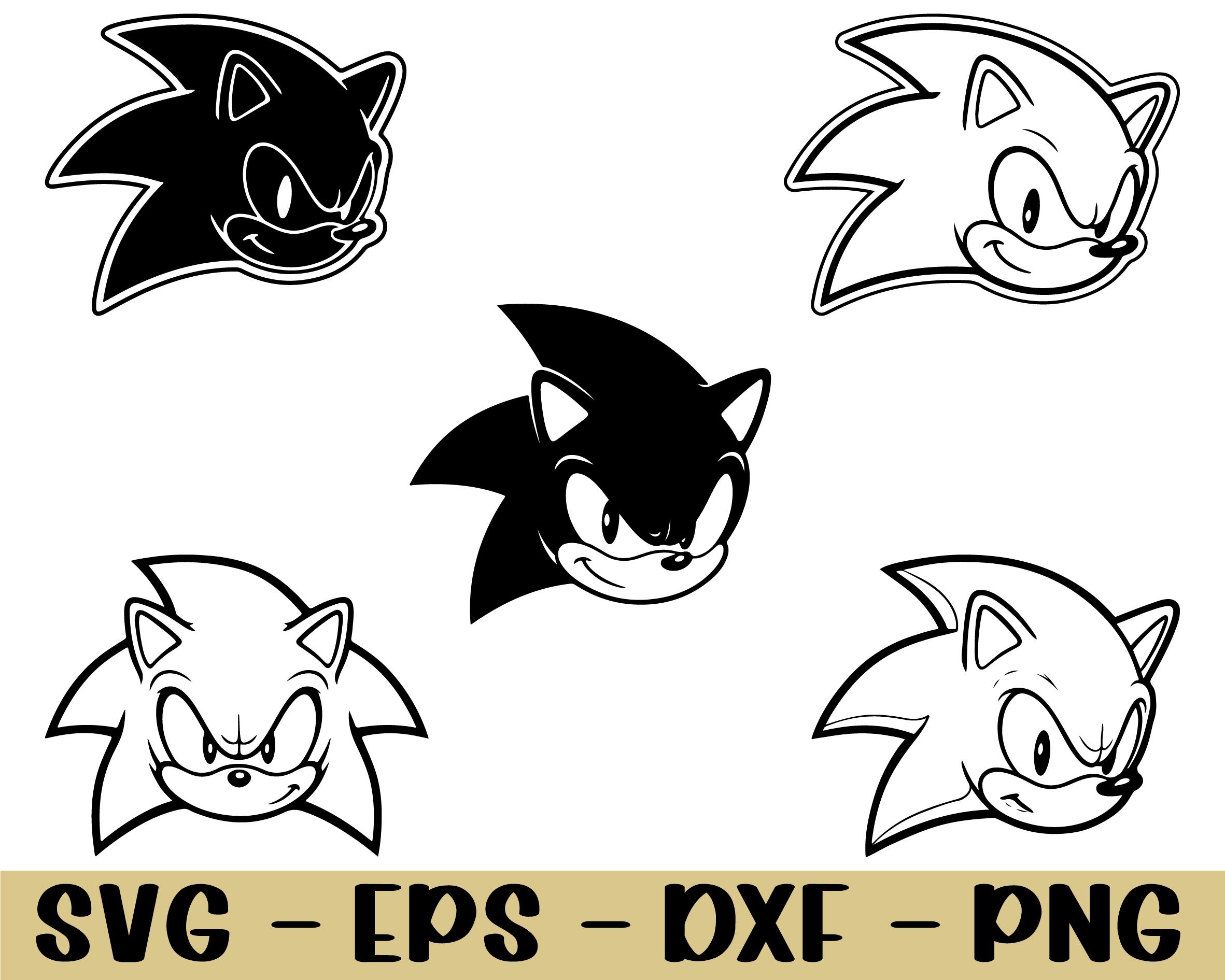 Sonic Head Svg, Dxf, Png - Etsy