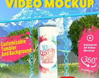 Animated 3D Tumbler Mockup: 20oz Design (Blender File)