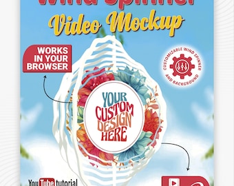 Wind Spinner 3D Mockup Studio | Animated Video Mockup Tool | No Software Needed