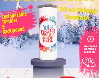20oz Tumbler Video Mockup: 3D Animated Blender File