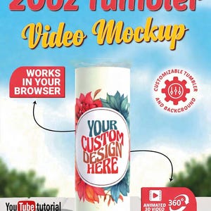 3Dアニメーションタンブラーモックアップ | ビデオ + PNGエクスポート | ブラウザで動作 | ソフトウェア不要