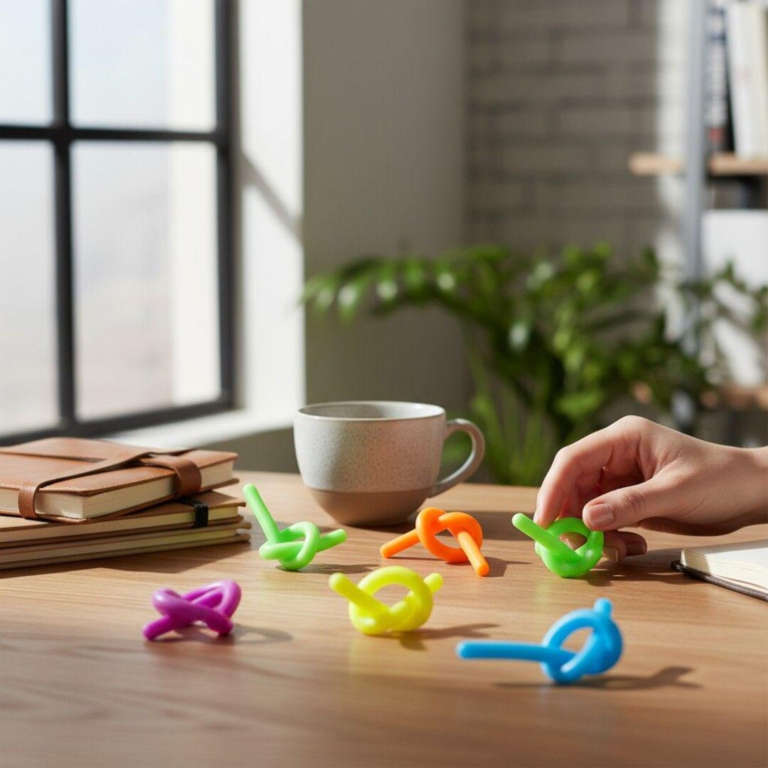 Stretchy String Fidget Toys, Stress Relief Sensory Noodles, Set of 12 ...