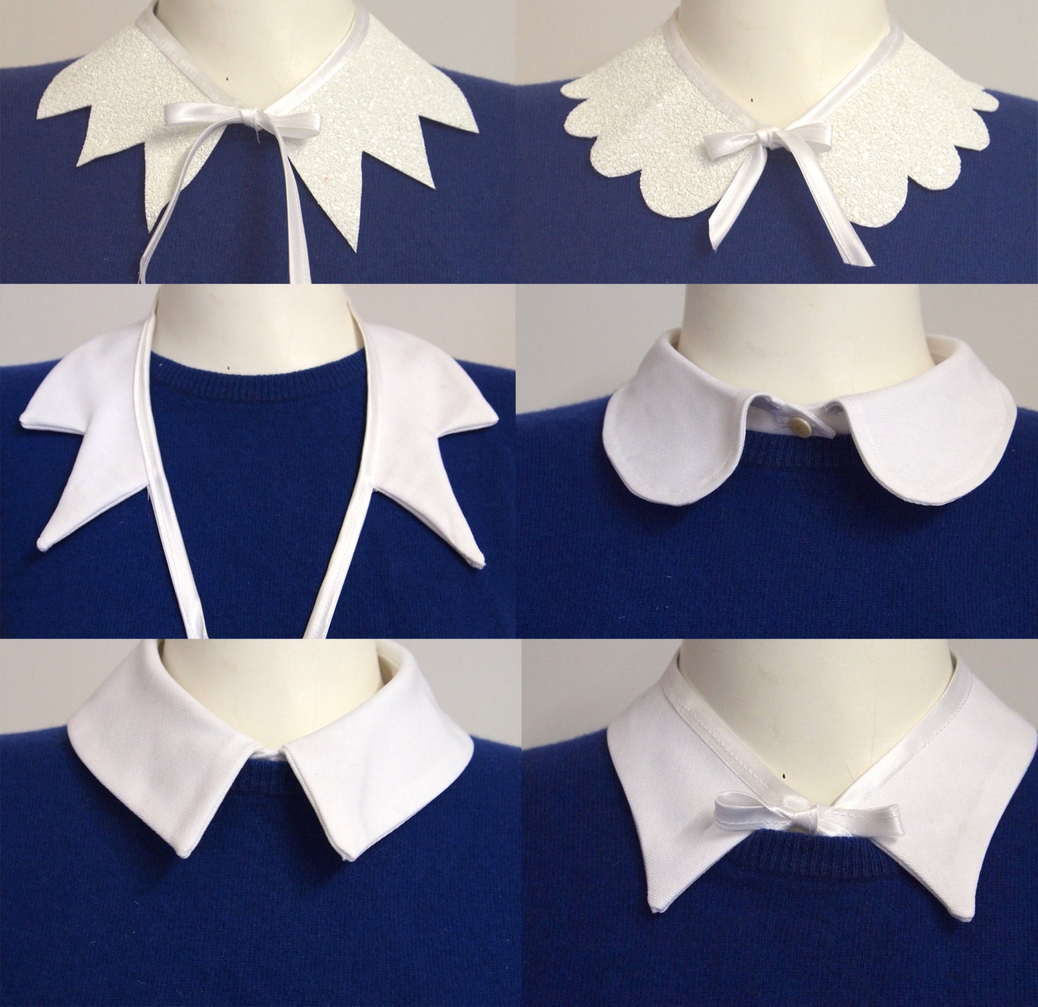 White Peter Pan Collar, White Detachable Collar, Round Collar