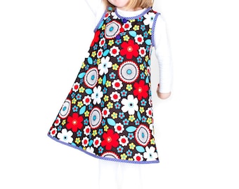 Girls A-Line tunic pinafore Dress - easy to sew beginners PDF Sewing Pattern - Baby Toddler - Instant Download - Multi Size Ages 1 to 5