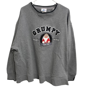 Vintage 90s Disneyland Grumpy Sweatshirt Mens XXXL 3XL Gray Disney Crewneck