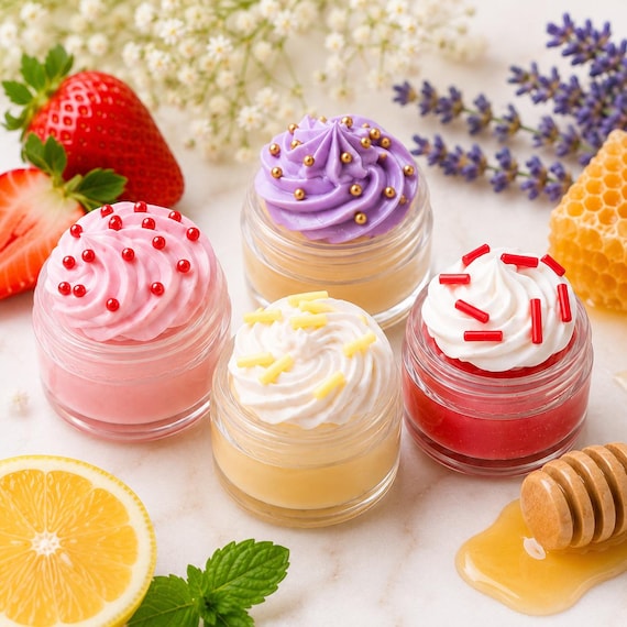 Cupcake Lip Balms – Artisanal Bakery Lip Care - Choose Your Flavors - Party Favors