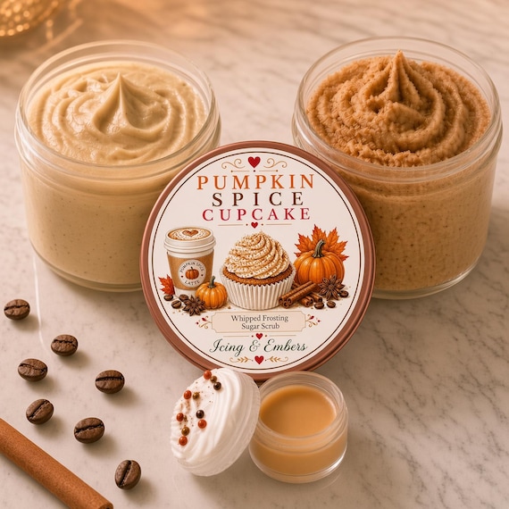 Cupcake Spa Gift Set | Whipped Sugar Scrub, Body Butter, Lip Balm (Choose Scent)