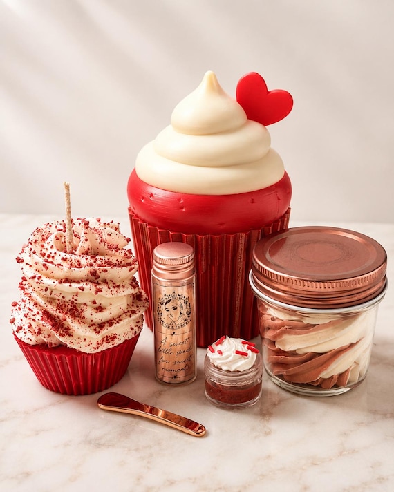 Red Velvet Cupcake Candle & Body Butter Self-Care Set
