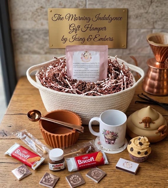 Artisan Coffee Lover Gift Box – Cupcake Candle, Mug, Coffee Blend, Morning indulgence Hamper