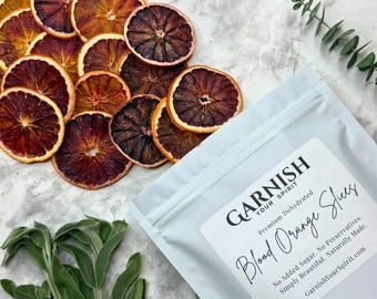 Dried Blood Orange Slices 75+ | Ruby Red Cocktail Garnish, Tea & Decor | Dehydrated Citrus Wheels