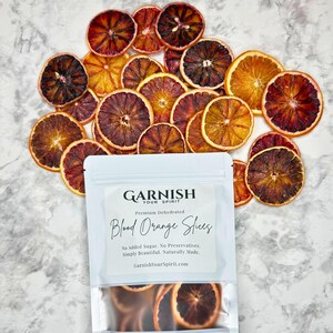 Dried Blood Orange Slices 20+ | Cocktail Garnish & Tea Decor | Ruby Red Dehydrated Citrus Wheels