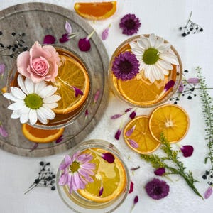 drink styling with dehydrated oranges