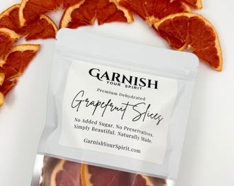 Dried Grapefruit Slices 20+ | Cocktail Garnish & Tea Decor | Dehydrated Pink Citrus Wheels