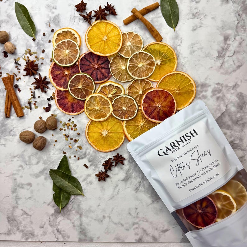 Dried Citrus Mix 20+ | Cocktail Garnish & Tea Sampler | Lemon Lime Orange Dehydrated Fruit Slices image 2