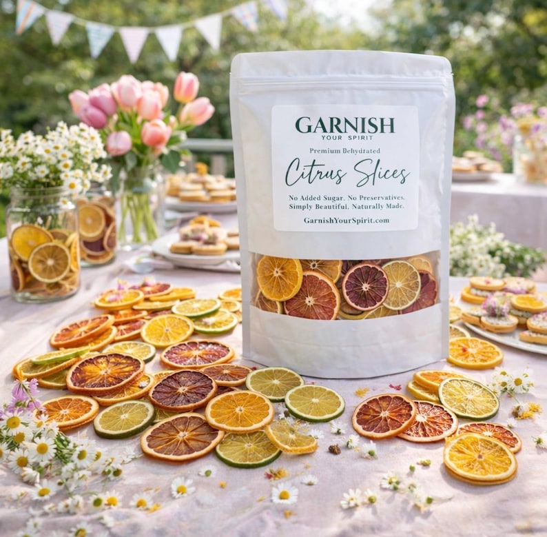 Dried Citrus Mix 20+ | Cocktail Garnish & Tea Sampler | Lemon Lime Orange Dehydrated Fruit Slices image 1