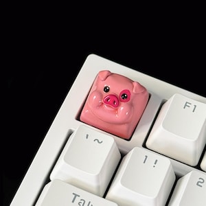 Waddles the Pig Artisan Keycap, Gravity Falls Custom Resin Keycap, Handmade Keyboard Accessory